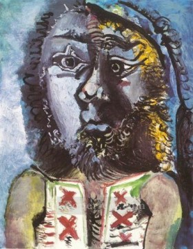 ベストを着たL男 1971年 キュビズム パブロ・ピカソ Oil Paintings
